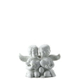 Coppia Angeli con Cuore Rosenthal in porcellana bianca opaca 20x12 cm