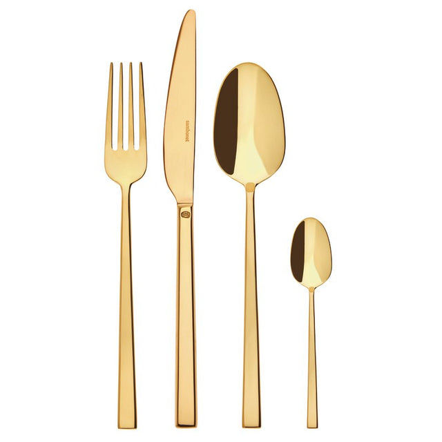 Set posate Rock Sambonet acciaio inox finitura oro 24 pezzi