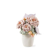 Vaso con fiori rosa Lladrò in porcellana decorata 44x33 cm