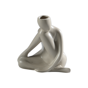 Vaso decorativo Mascagni Casa in ceramica grigia 12.5x8.5x12.5 cm