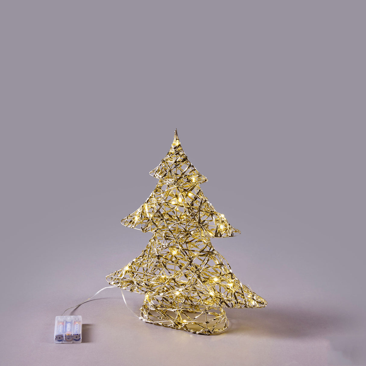 Albero LED intrecciato EDG in metallo oro 40x34 cm con 30 microled