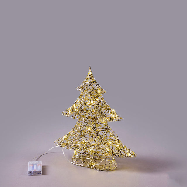 Albero LED intrecciato EDG in metallo oro 40x34 cm con 30 microled