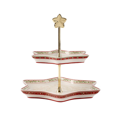 Alzata Etagere Villeroy & Boch in porcellana decoro natalizio 27 cm