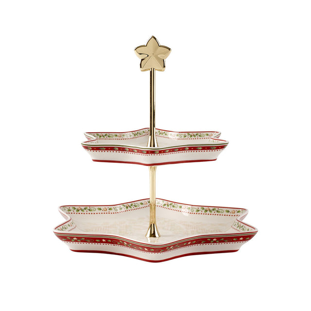 Alzata Etagere Villeroy & Boch in porcellana decoro natalizio 27 cm