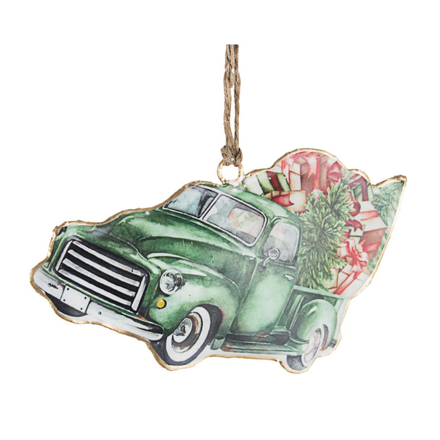 Pendaglio albero di Natale Pick Up Bizzotto in metallo verde 14x8 cm