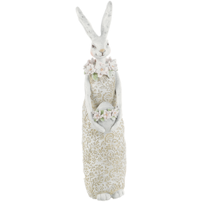 Coniglio di Pasqua Mascagni Casa in resina bianca 30x8x9 cm