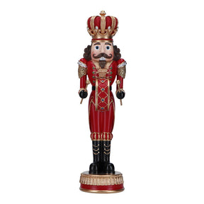 Schiaccianoci natalizio Timstor in poliresina rossa 35,5 cm