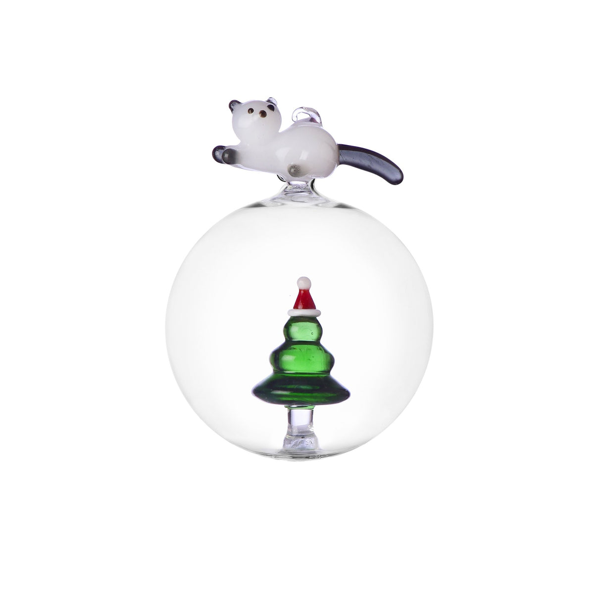 Pallina di Natale Ichendorf gatto soriano in vetro borosilicato 10,5 cm