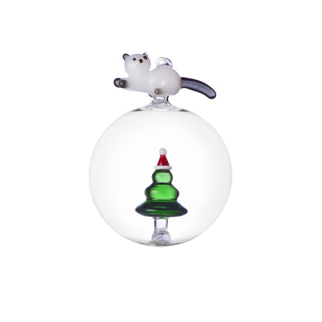 Pallina di Natale Ichendorf gatto soriano in vetro borosilicato 10,5 cm