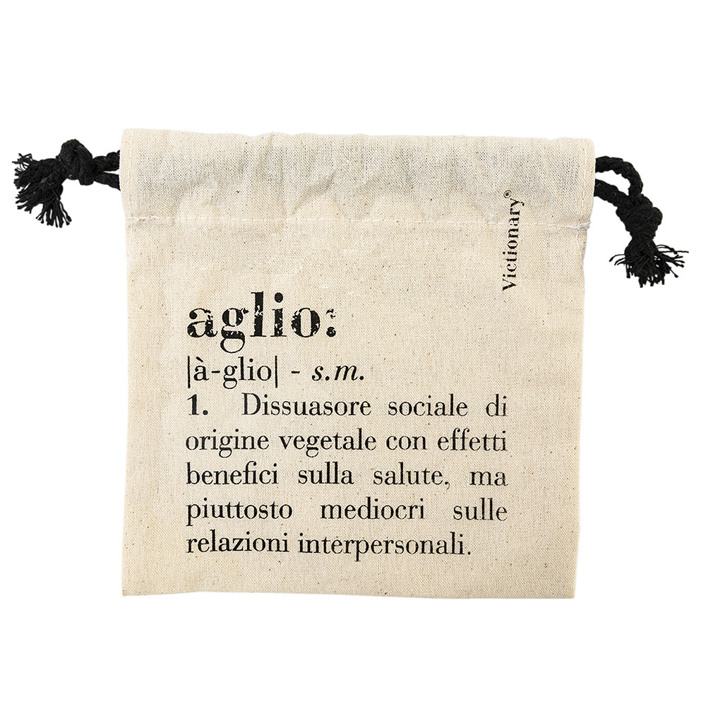 Sacchetto Aglio Victionary Villa D'Este in cotone 15x15 cm
