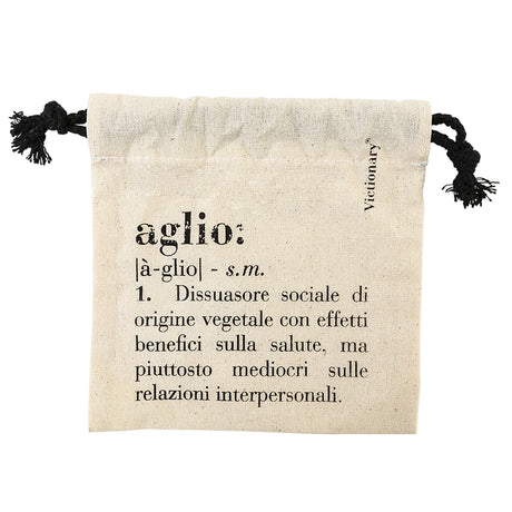 Sacchetto Aglio Victionary Villa D'Este in cotone 15x15 cm