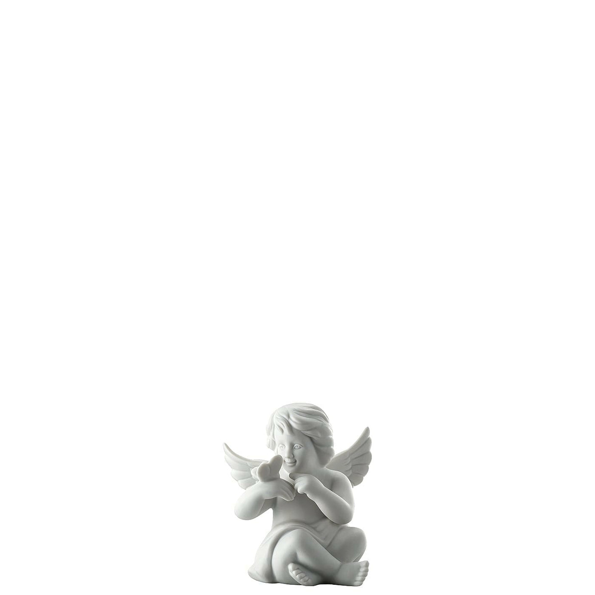 Statuina Angelo con Farfalla Rosenthal in porcellana bianca 8 cm