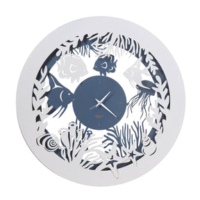 Orologio da parete Nettuno Arti e Mestieri in metallo design pesci 50 cm