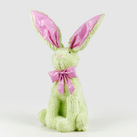 Coniglio di Pasqua EDG in tessuto verde altezza 60 cm