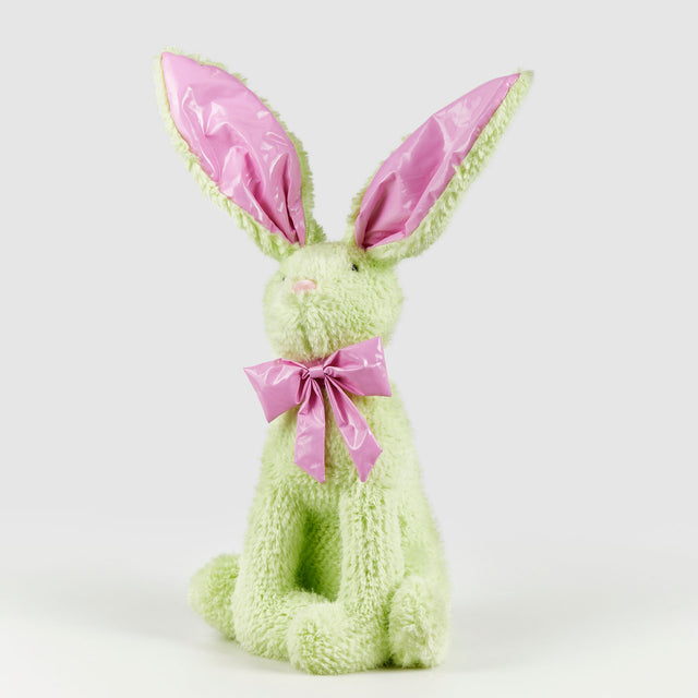 Coniglio di Pasqua EDG in tessuto verde altezza 60 cm