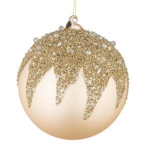 Pallina di Natale Imperial Bizzotto in vetro color champagne 15 cm