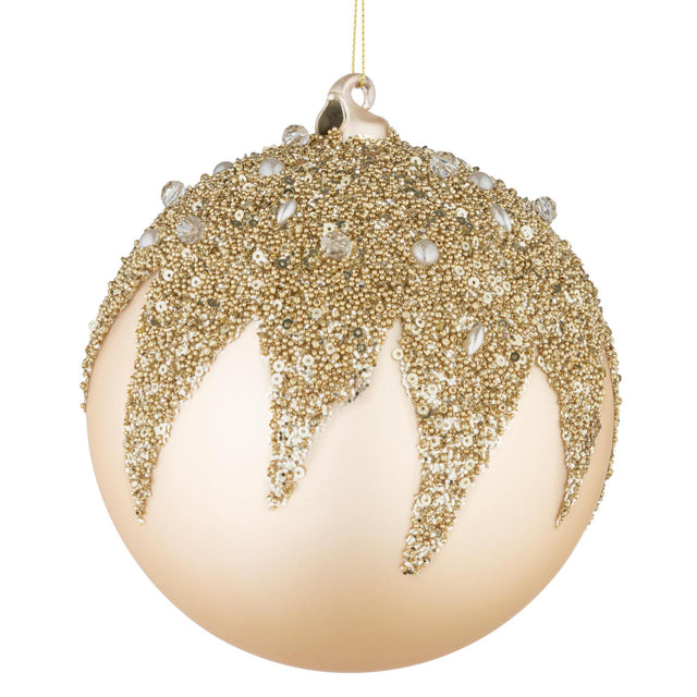 Pallina di Natale Imperial Bizzotto in vetro color champagne 15 cm