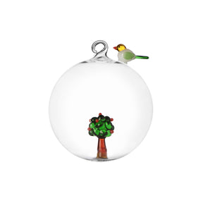 Pallina Red Apple Ichendorf in vetro borosilicato con melo 10 cm