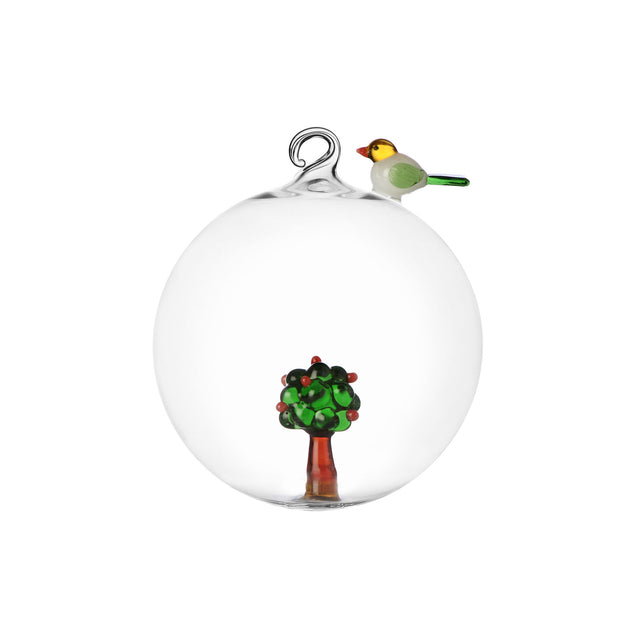 Pallina Red Apple Ichendorf in vetro borosilicato con melo 10 cm