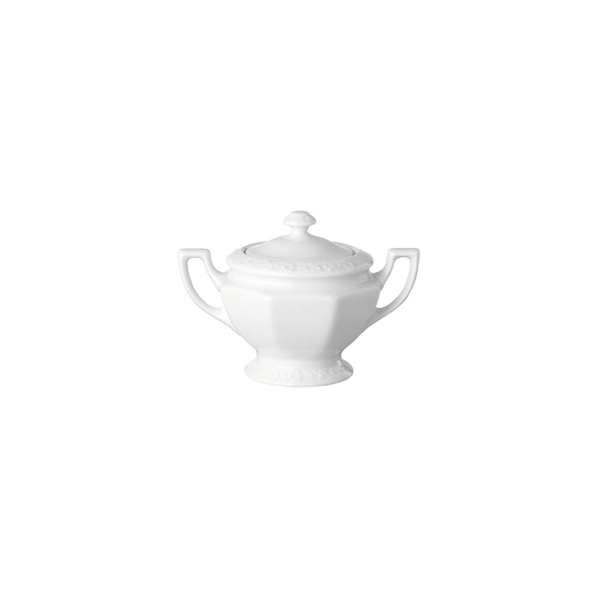Zuccheriera Maria Rosenthal in porcellana bianca con rilievi 270 ml