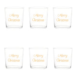 Set 6 bicchieri Merry Christmas Simple Day in vetro con decoro oro 350 ml