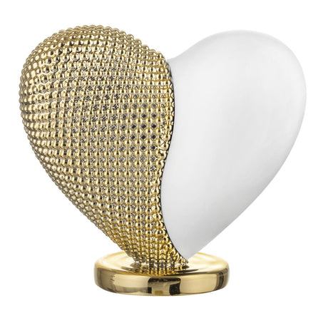 Cuore decorativo Bongelli Preziosi in resina bicolore bianco e oro 12x11 cm