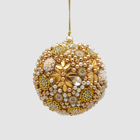 Pallina di Natale Mille Perle EDG in vetro color oro 10 cm