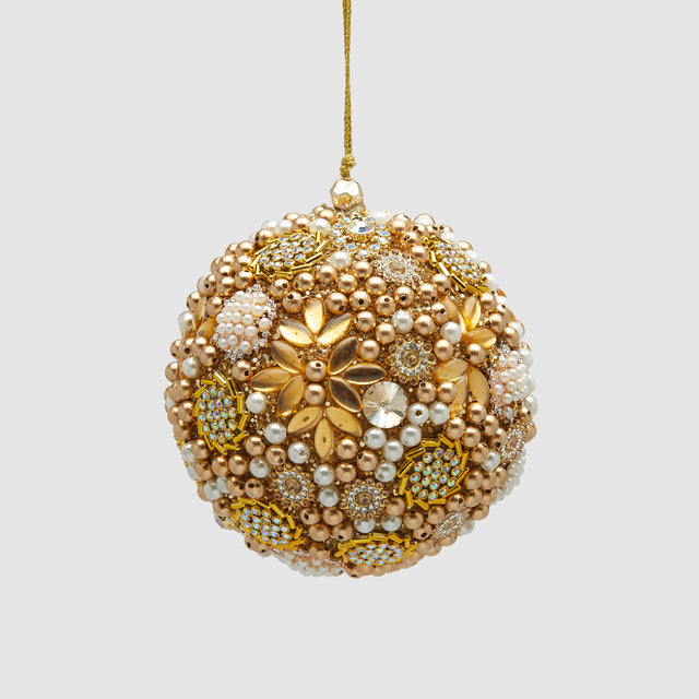 Pallina di Natale Mille Perle EDG in vetro color oro 10 cm