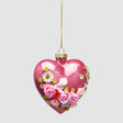Cuore da appendere EDG in vetro con rose in rilievo 10 cm