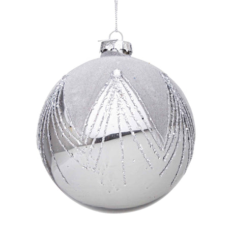 Pallina di Natale Garnish Bizzotto in vetro argento 10 cm
