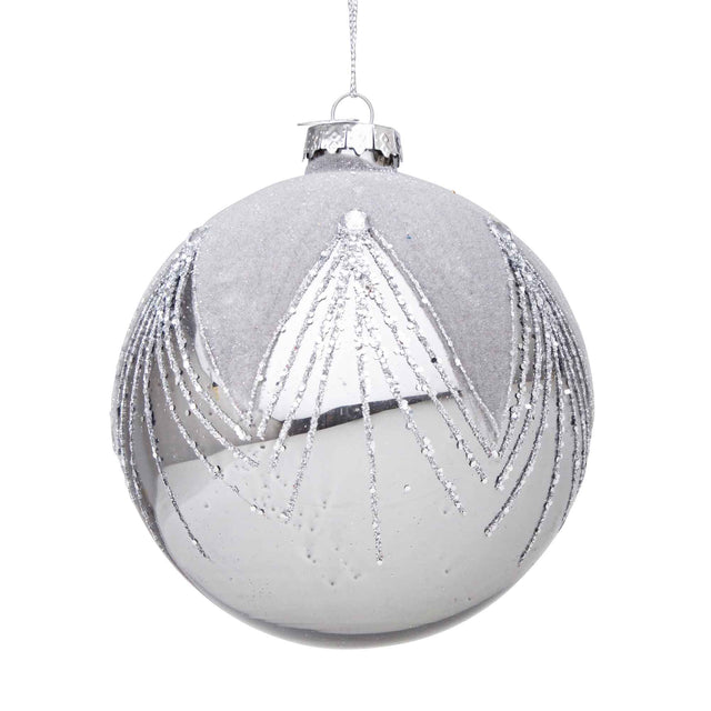 Pallina di Natale Garnish Bizzotto in vetro argento 10 cm