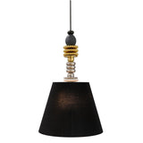 Lampada a sospensione Firefly Lladrò in porcellana bianca e nera 170x45 cm