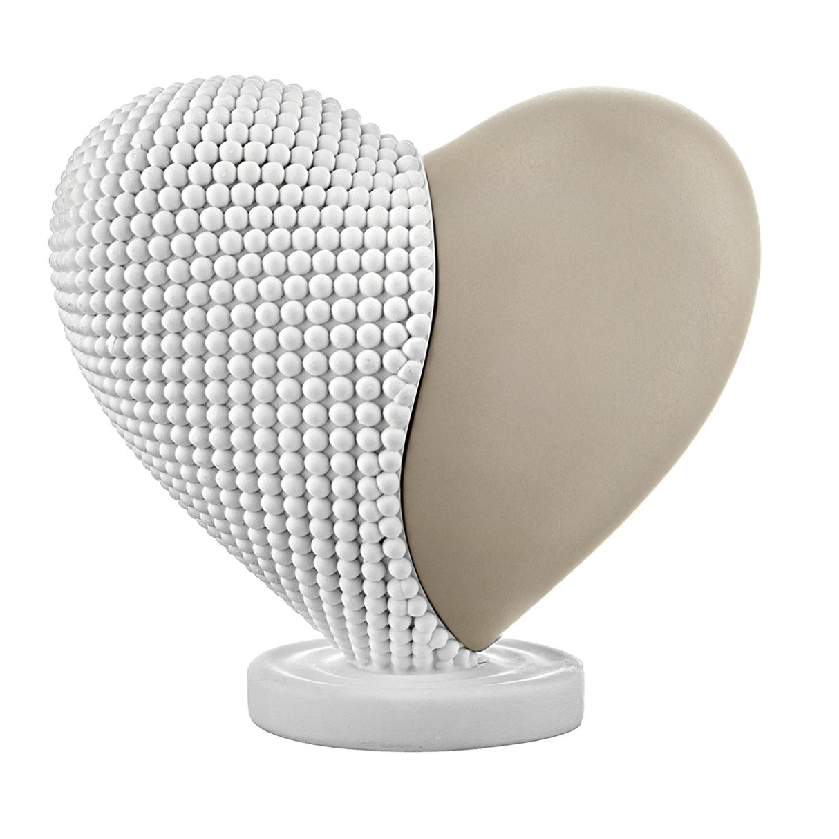 Cuore bicolore Bongelli Preziosi in resina bianco e nocciola 12x11 cm
