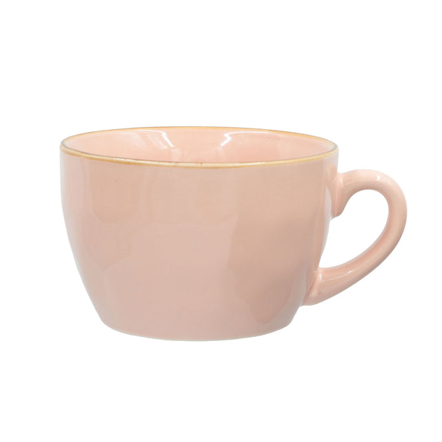 Tazza colazione Concerto Rose & Tulipani in stoneware color cipria 420 ml