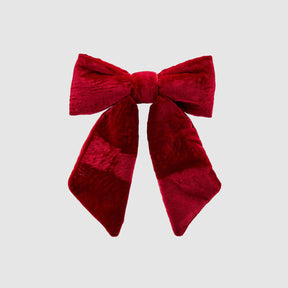 Fiocco natalizio EDG in velluto bordeaux imbottito 25x21 cm