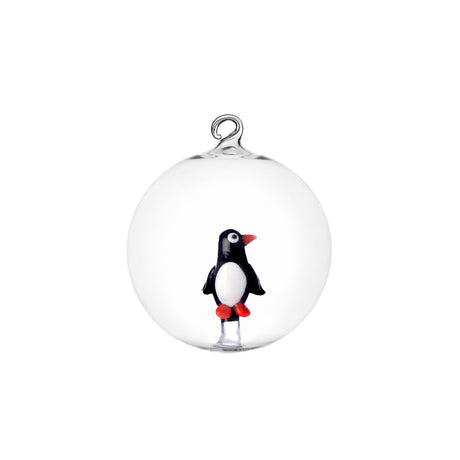 Pallina con pinguino Ichendorf in vetro borosilicato 8 cm