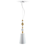 Lampada a sospensione Belle De Nuit Lladrò in porcellana 170x23 cm