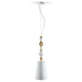 Lampada a sospensione Belle De Nuit Lladrò in porcellana 170x23 cm