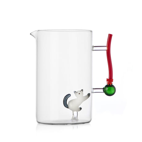 Brocca Gatto Tabby Ichendorf in vetro borosilicato con decoro natalizio