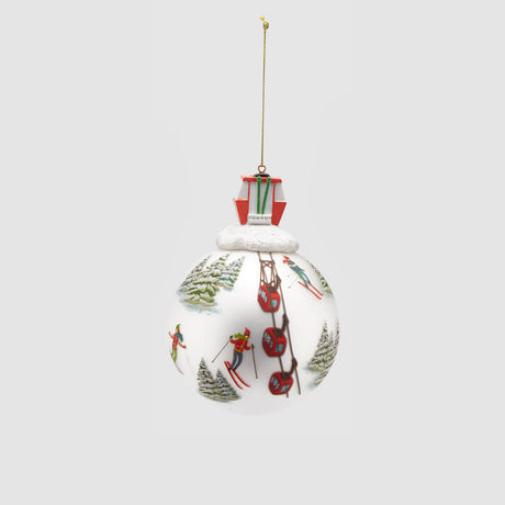 Pallina di Natale EDG sport invernali in vetro decorato 10 cm