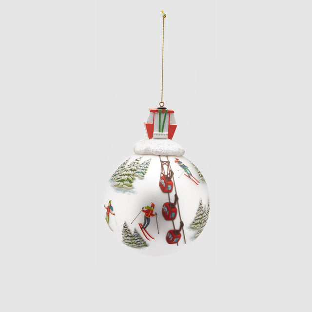 Pallina di Natale EDG sport invernali in vetro decorato 10 cm