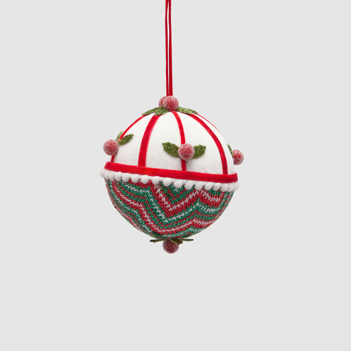 Pallina di Natale EDG in tessuto verde diametro 12 cm