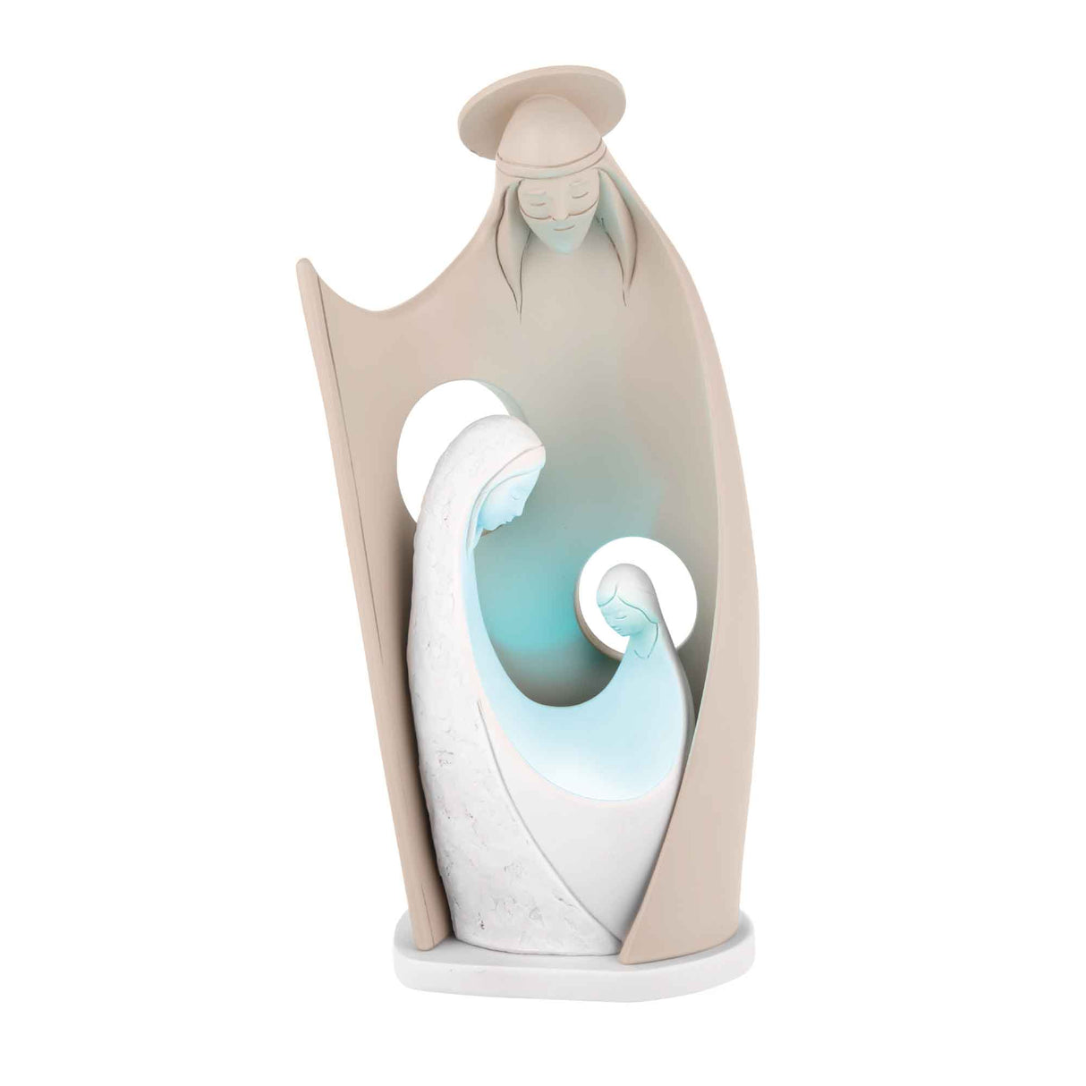 Presepe Natività Bongelli Preziosi in marmorino bianco con LED 29 cm