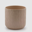 Vaso Gen EDG in ceramica color sabbia con lavorazione plissé 24x24 cm