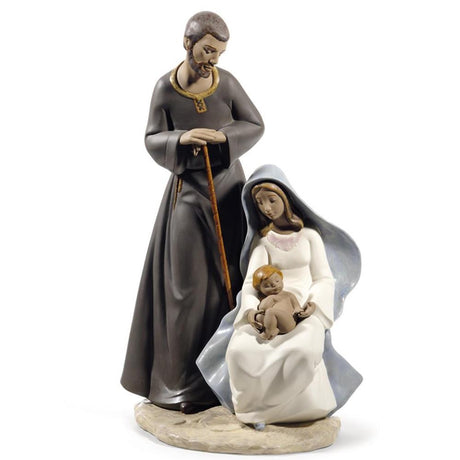 Statuina Sacra Famiglia NAO in porcellana decorata a mano 37 cm