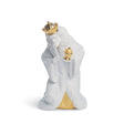 Statuina Re Melchiorre Lladrò in porcellana bianca e oro 24x16 cm