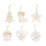 Set 4 pendagli natalizi Easy Life in porcellana decorata 7 cm