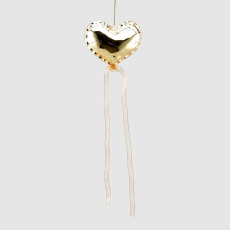 Addobbo cuore EDG in vetro color oro 12 cm per albero di Natale