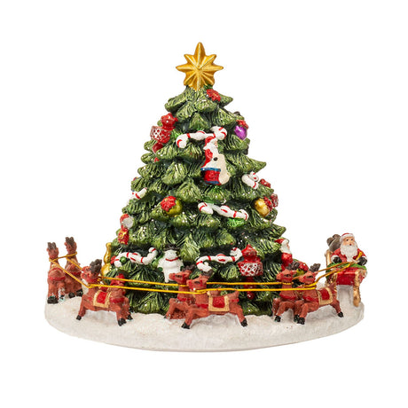 Carosello carillon Noel in poliresina con movimento 15 cm