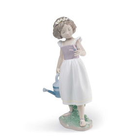 Statuina Buongiorno Farfalla Lladrò in porcellana brillante 22 cm